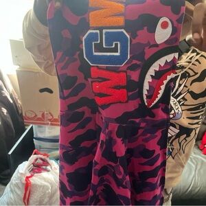 Purple Camouflage Hoodie with Shark Design